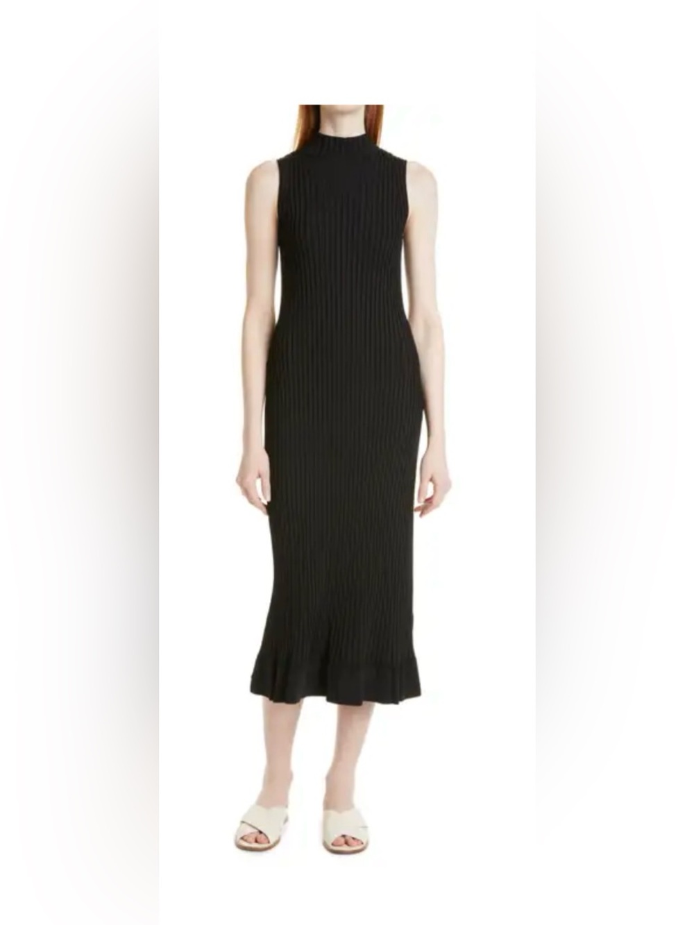 Theory Glosse Ribbed Flare Dress